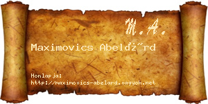 Maximovics Abelárd névjegykártya